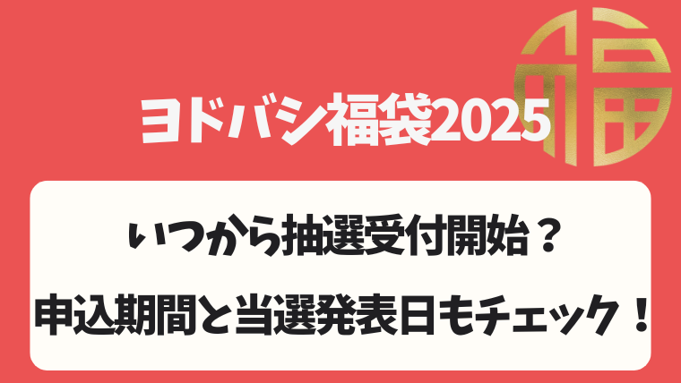 【ヨドバシ福袋2025】いつまで抽選申し込み可能？受付期間と当選発表日もチェック！