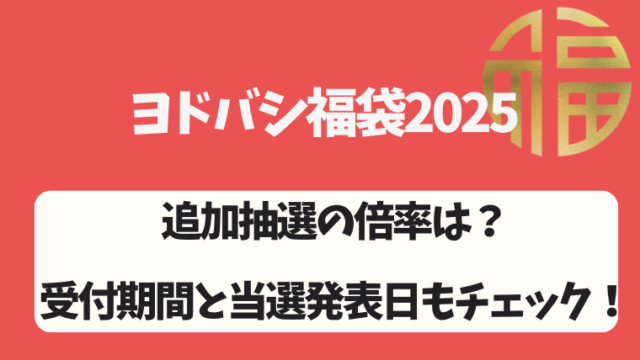 【ヨドバシ福袋2025】追加抽選の倍率は？受付期間と当選発表日もチェック！