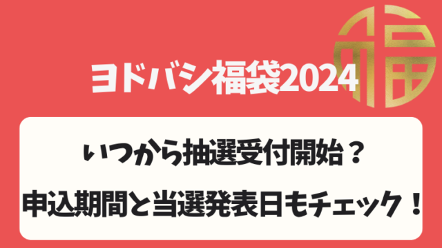 【ヨドバシ福袋2024】いつから抽選受付開始？申込期間と当選発表日もチェック！