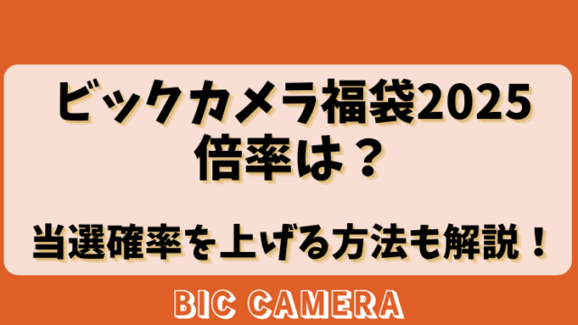 【ビックカメラ福袋2025】倍率は？当選確率を上げる方法も解説！