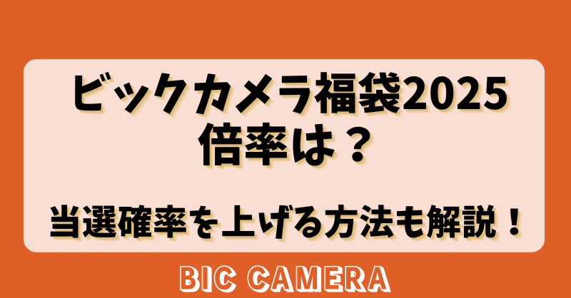 【ビックカメラ福袋2025】倍率は？当選確率を上げる方法も解説！