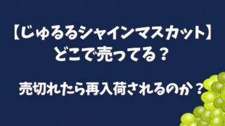 【じゅるるシャインマスカット】どこで売ってる？売切れたら再入荷されるのか？