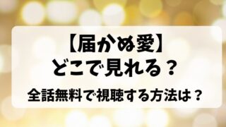 【届かぬ愛】どこで見れる？全話無料で視聴する方法は？