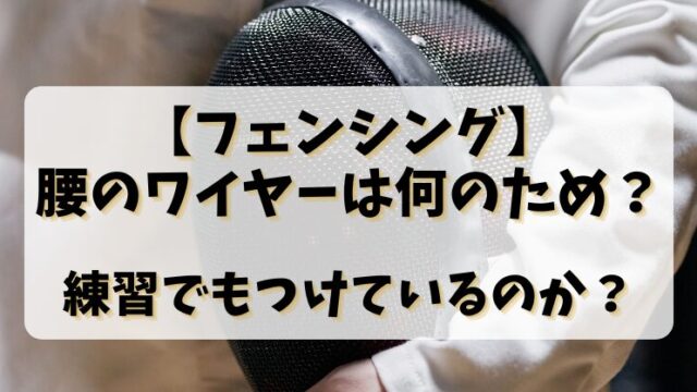 【フェンシング】腰のワイヤーは何のため？練習でもつけているのか？