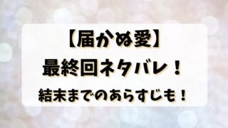 【届かぬ愛】最終回ネタバレ！結末までのあらすじも！