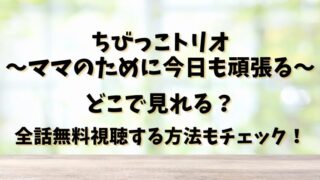 ちびっこトリオ～ママのために今日も頑張る～どこで見れる？全話無料視聴する方法もチェック！