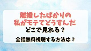 【離婚したばかりの私がモテてどうすんだ 】どこで見れる？全話無料視聴する方法は？